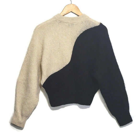 And Other Stories Yin Yang Colorblock Alpaca Wool Crew Neck Sweater Size XS - Picture 8 of 16